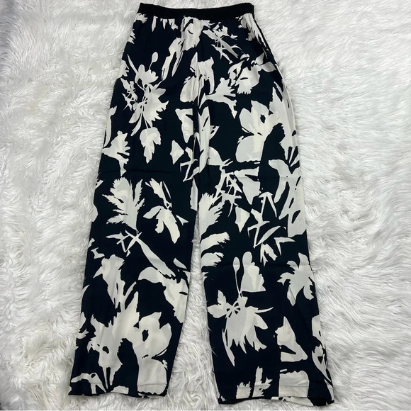 NWOT FUZZI Floral-print Crepe Track Pants Black Women’s 10 Designer - Picture 10 of 12